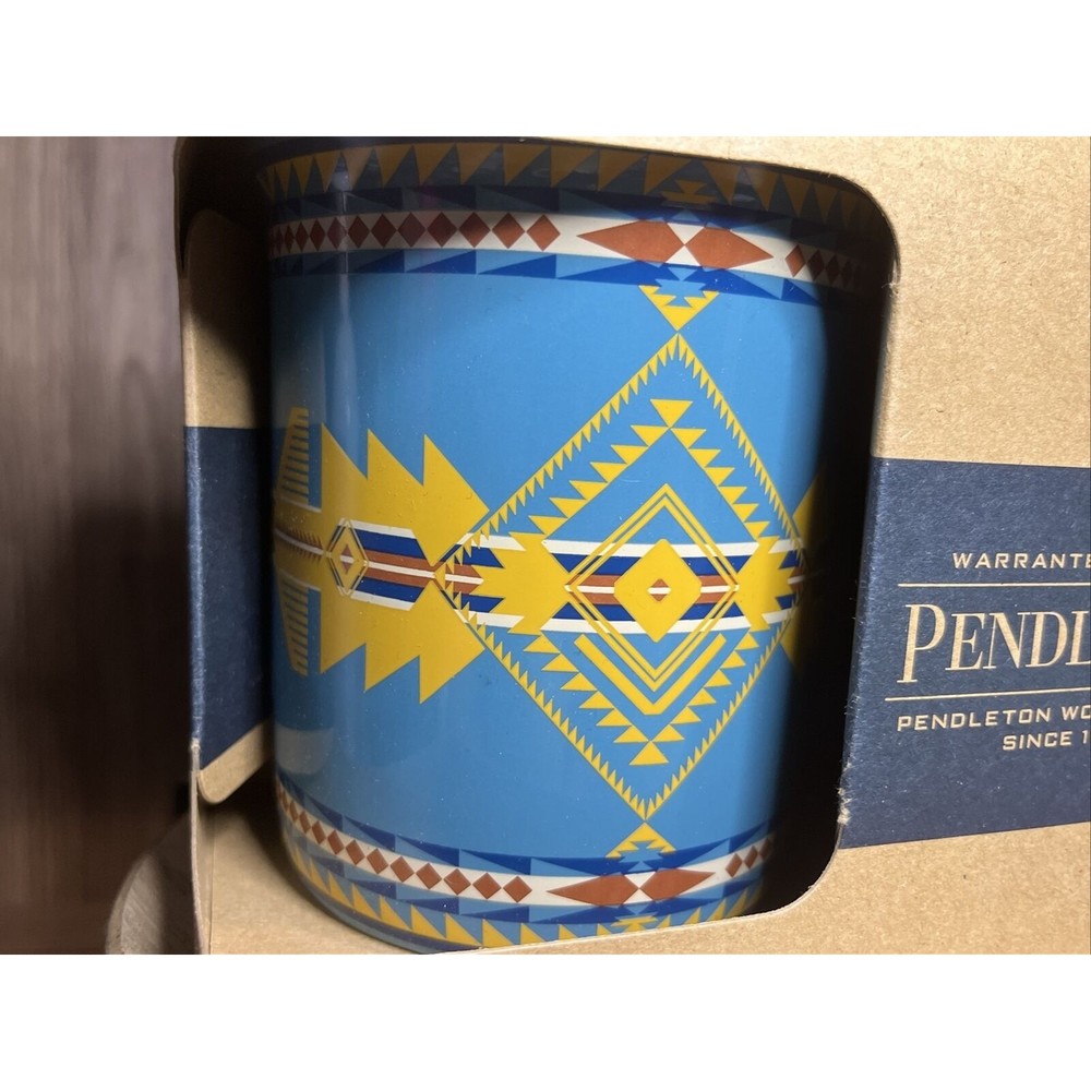 Pendleton Woolen Mills 18 oz Eagle Ceramic Mug Turquoise Native American